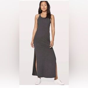 Lululemon Refresh Maxi Dress Racerback Side Slits  
Dk Grey   Size:6 NT PTP15